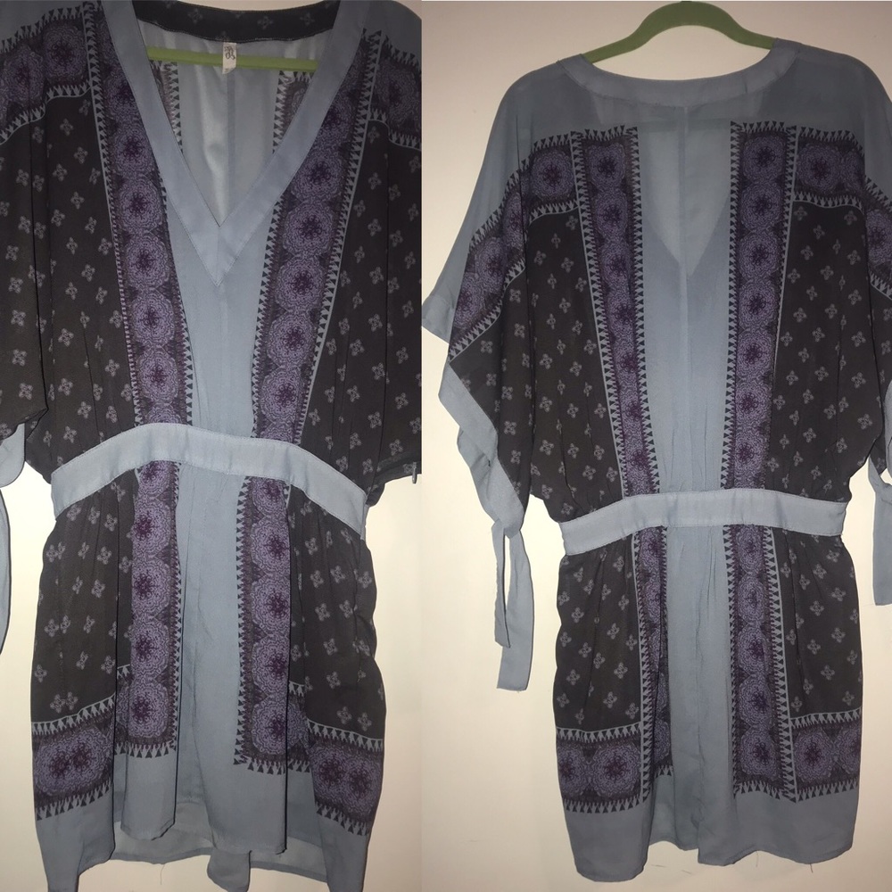 Free People printed dress blue and purple